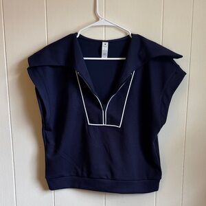 Yogalicious Navy Scuba Monaco Half Zip Top Sz L NWOT